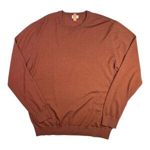 John Henric Sweden Men's XXL Brown Merino Wool Sweater Crewneck